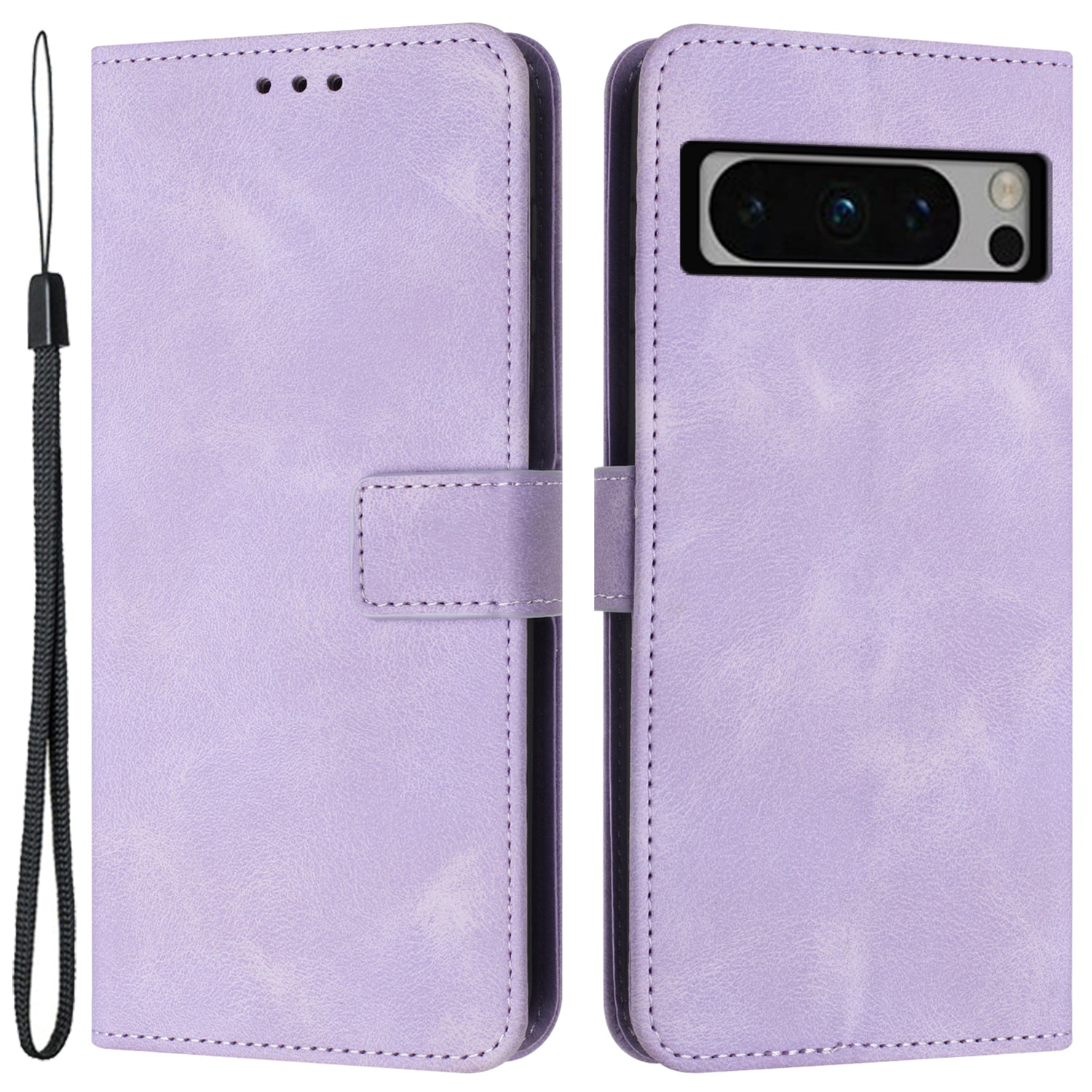 For Google Pixel 8 Pro Case PU Leather Folding Stand Skin-touch Wallet Phone Cover