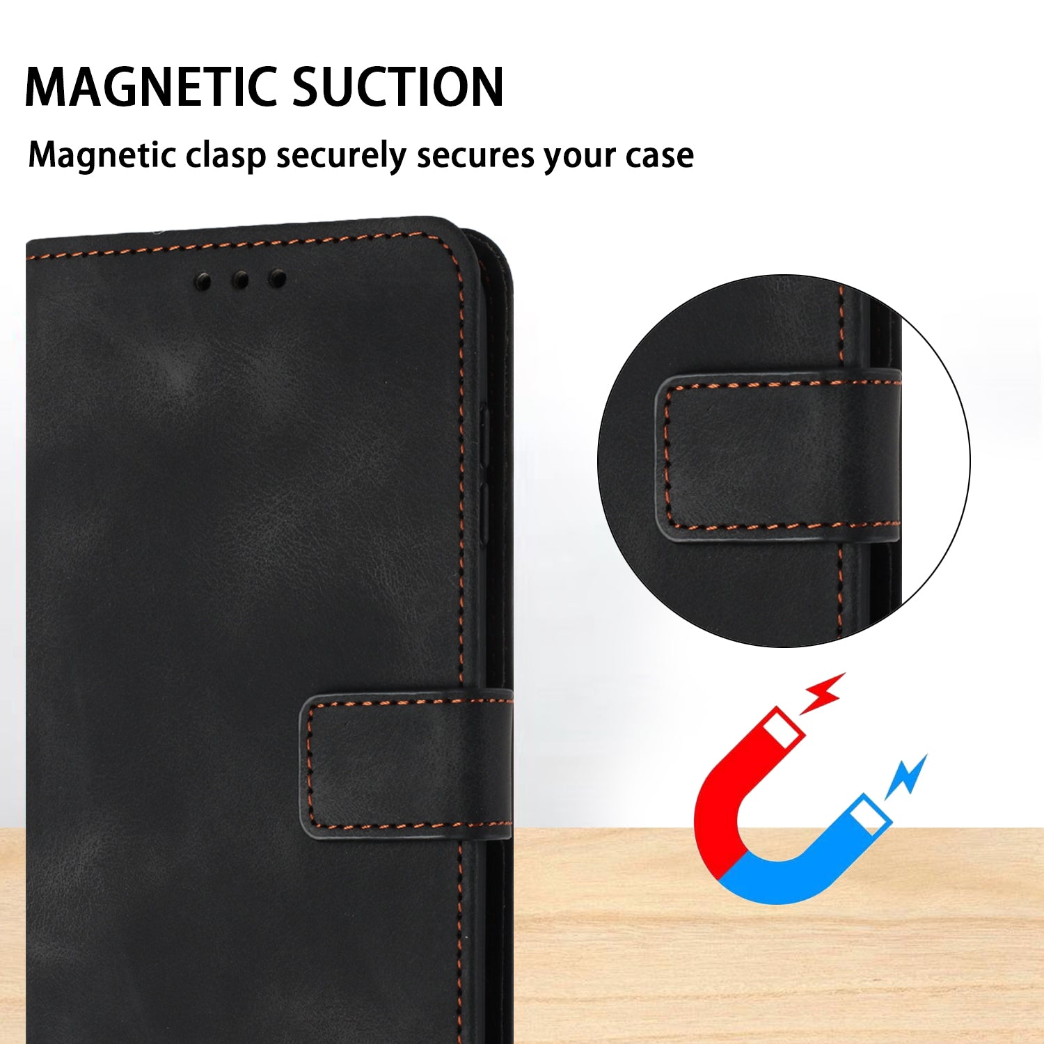 For Samsung Galaxy A34 5G Leather Case Solid Color Stand Wallet Cellphone Shell