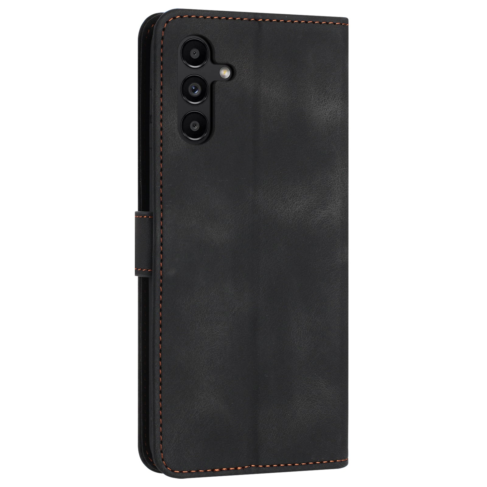 For Samsung Galaxy A34 5G Leather Case Solid Color Stand Wallet Cellphone Shell