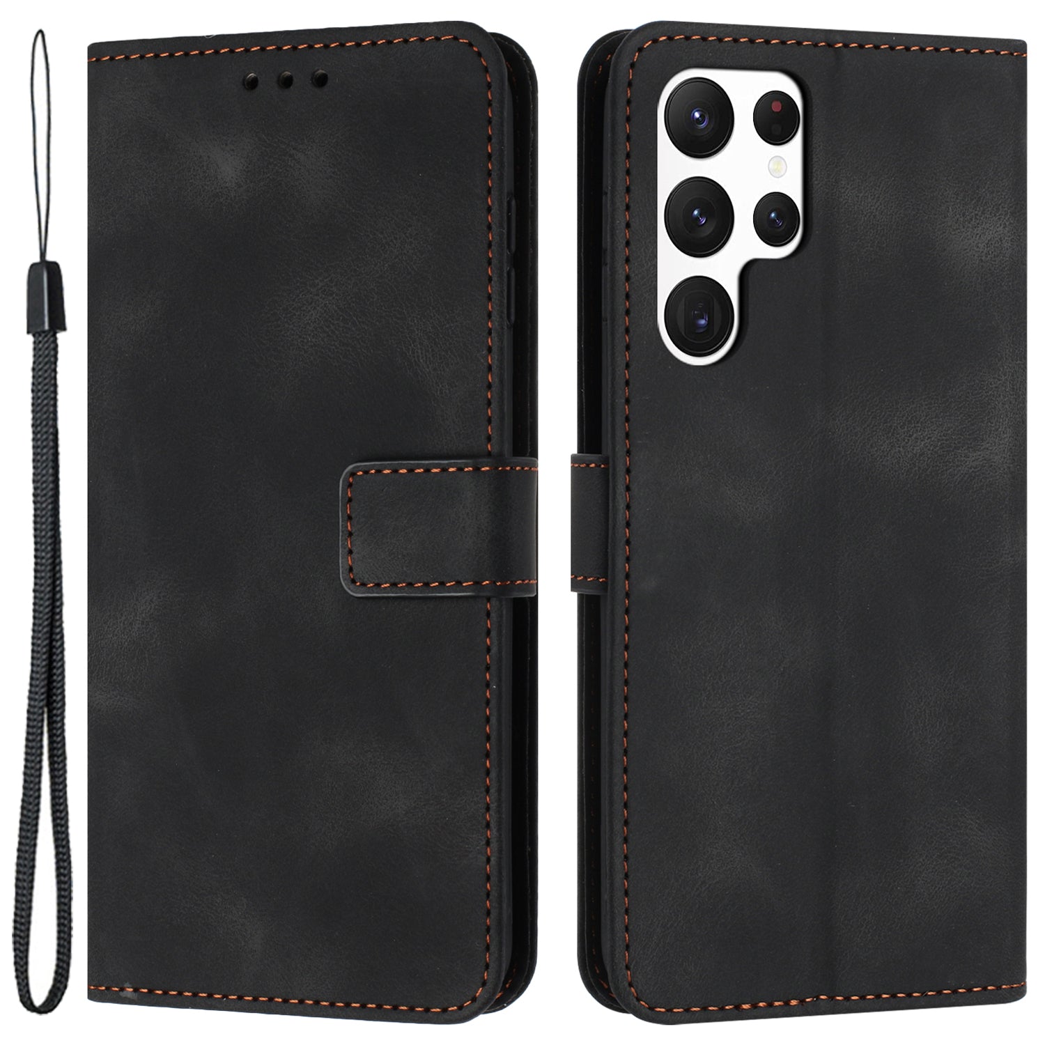 For Samsung Galaxy S23 Ultra Case Wallet PU Leather Skin Touch Feeling Phone Cover