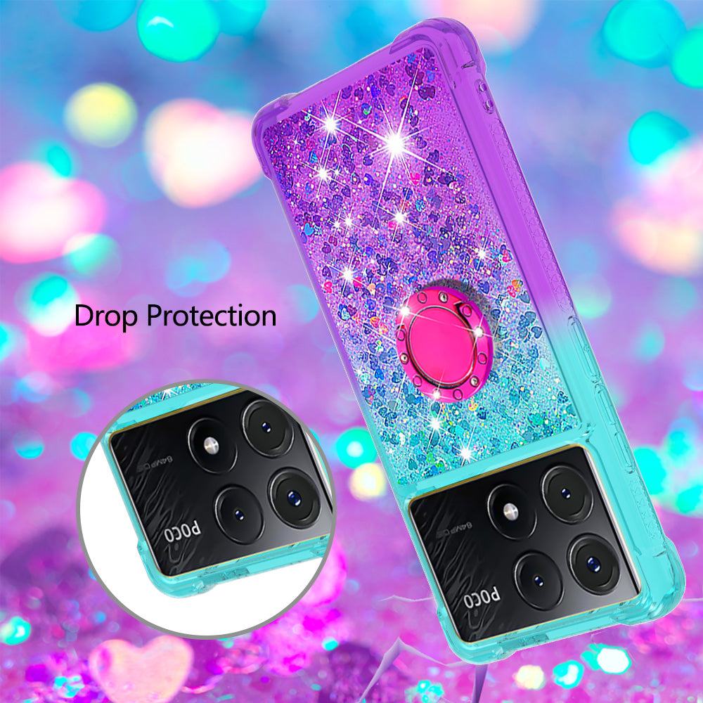 YB Quicksand Series-8 for Xiaomi Poco X6 Pro 5G / Redmi K70E 5G TPU Case Kickstand Gradient Phone Cover