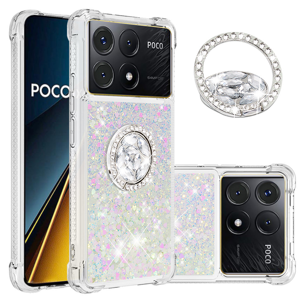YB Quicksand Series-7 For Xiaomi Poco X6 Pro 5G / Redmi K70E 5G Case Kickstand TPU Phone Cover
