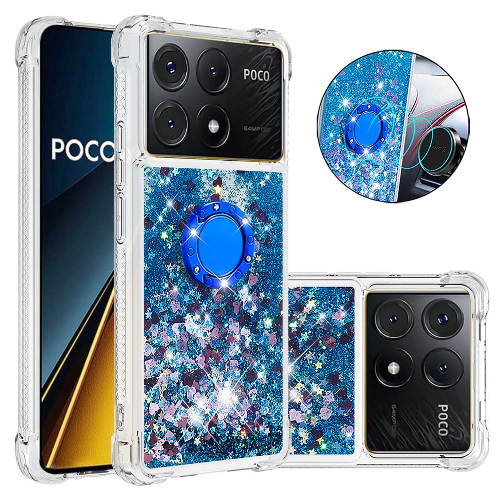 YB Quicksand Series-7 For Xiaomi Poco X6 Pro 5G / Redmi K70E 5G Case Kickstand TPU Phone Cover
