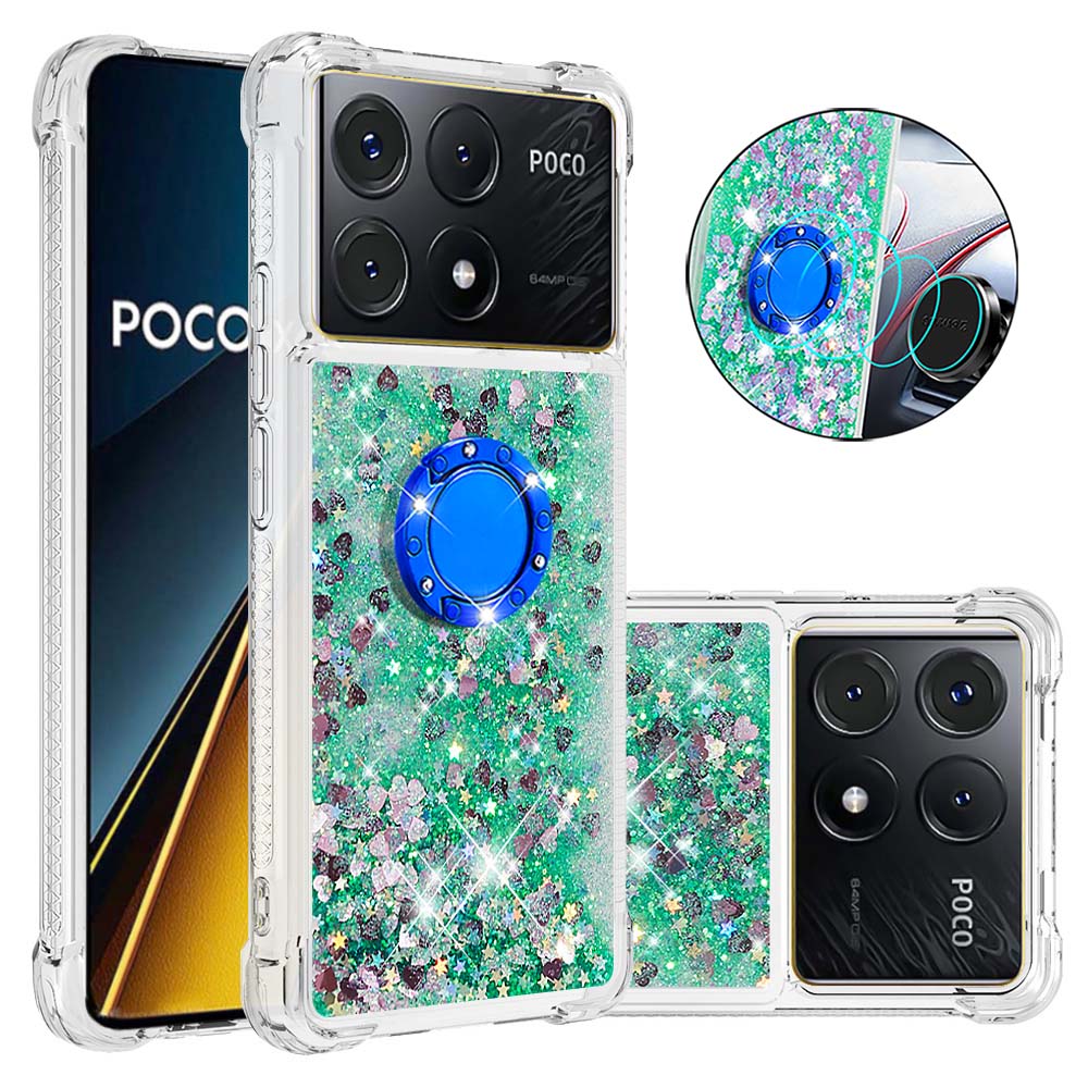 YB Quicksand Series-7 For Xiaomi Poco X6 Pro 5G / Redmi K70E 5G Case Kickstand TPU Phone Cover