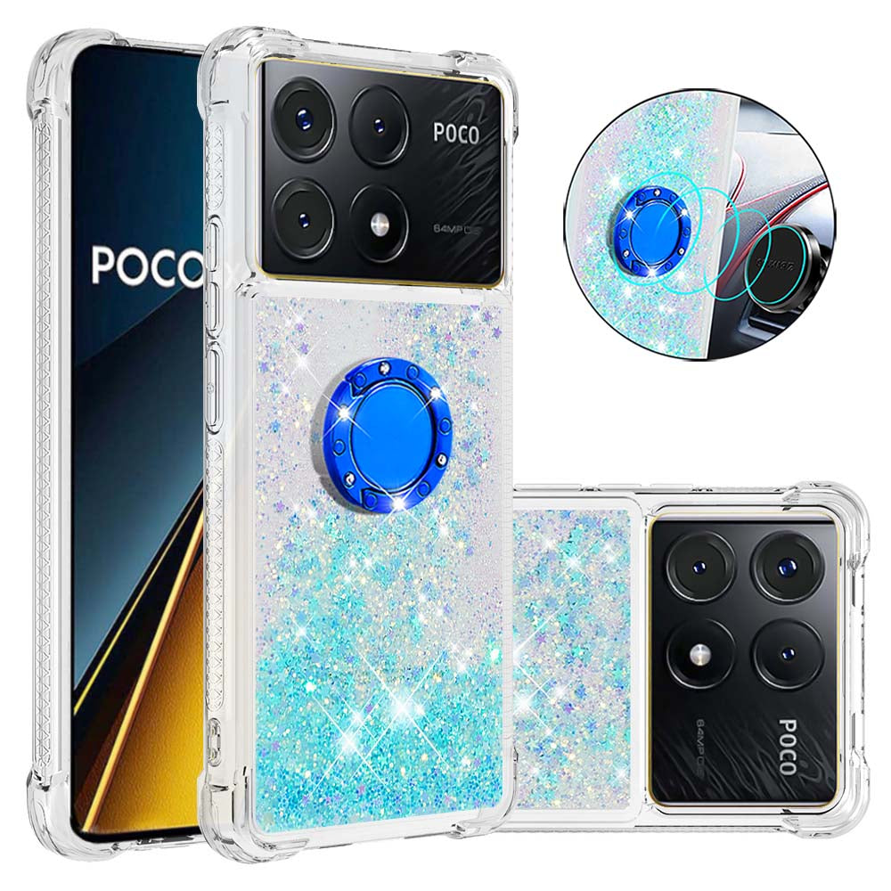 YB Quicksand Series-7 For Xiaomi Poco X6 Pro 5G / Redmi K70E 5G Case Kickstand TPU Phone Cover
