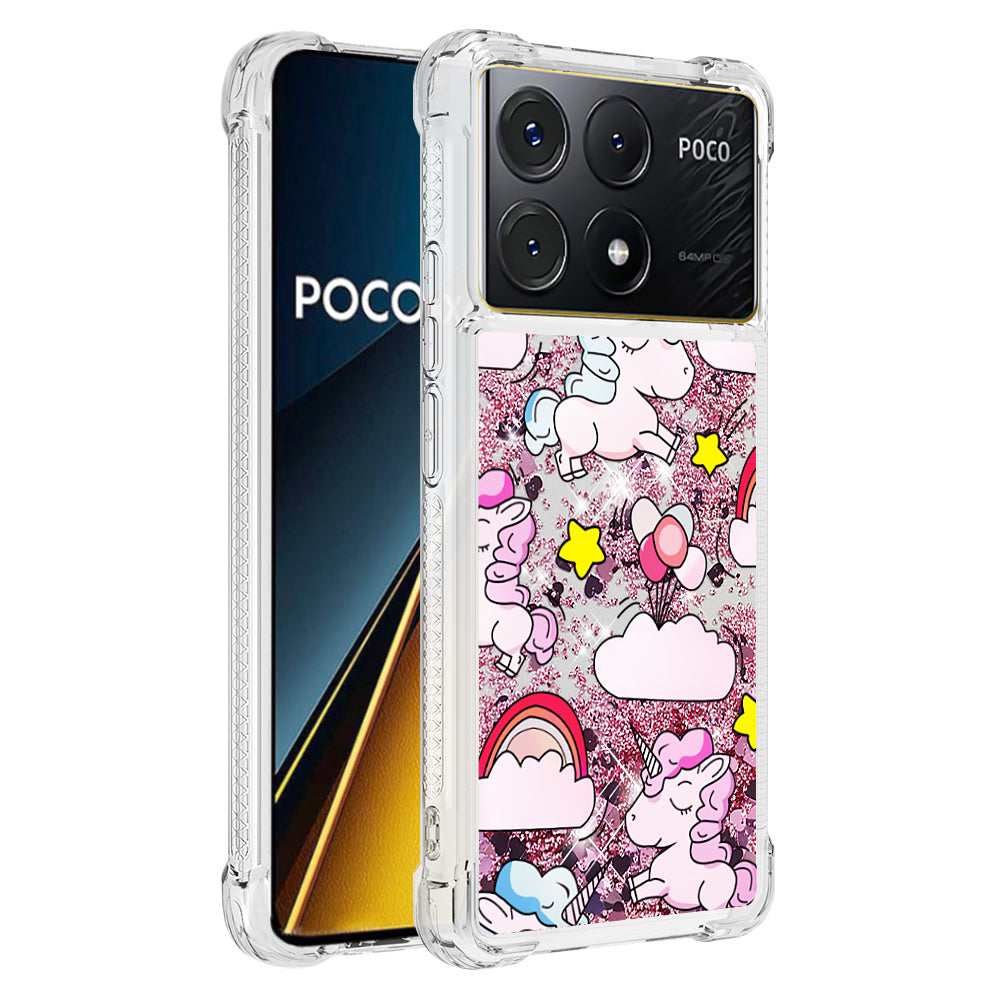 YB Quicksand Series-2 For Xiaomi Poco X6 Pro 5G / Redmi K70E 5G Case Pattern Printing TPU Cover