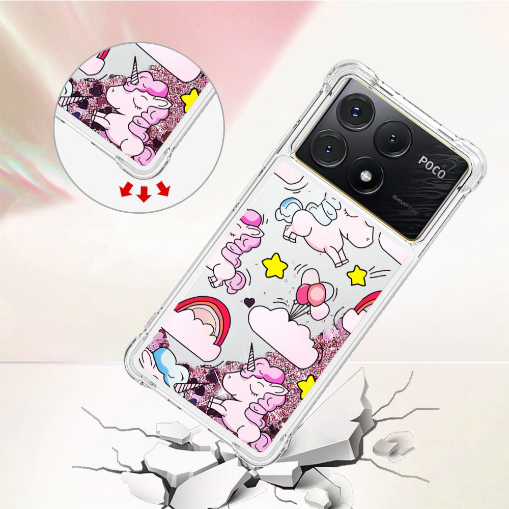 YB Quicksand Series-2 For Xiaomi Poco X6 Pro 5G / Redmi K70E 5G Case Pattern Printing TPU Cover