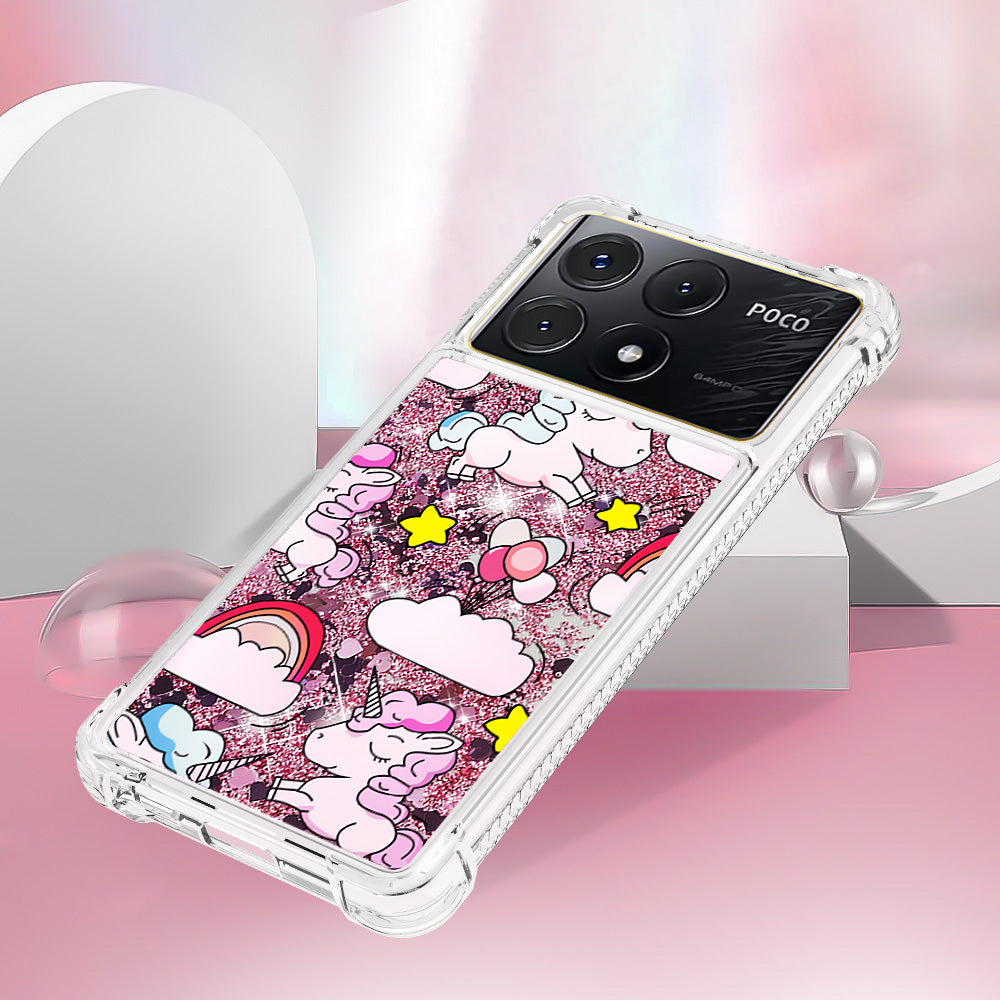 YB Quicksand Series-2 For Xiaomi Poco X6 Pro 5G / Redmi K70E 5G Case Pattern Printing TPU Cover