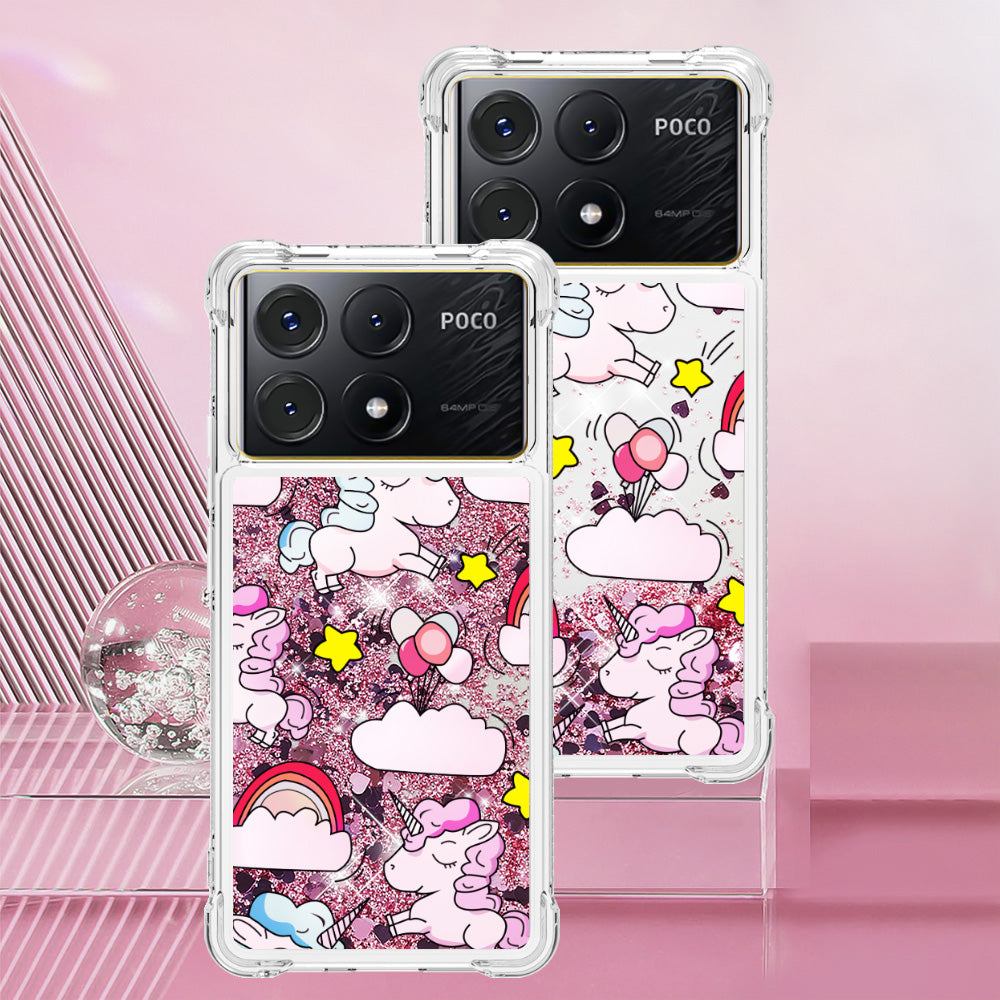 YB Quicksand Series-2 For Xiaomi Poco X6 Pro 5G / Redmi K70E 5G Case Pattern Printing TPU Cover