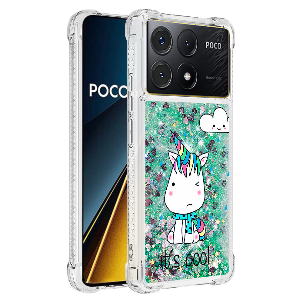 YB Quicksand Series-2 For Xiaomi Poco X6 Pro 5G / Redmi K70E 5G Case Pattern Printing TPU Cover