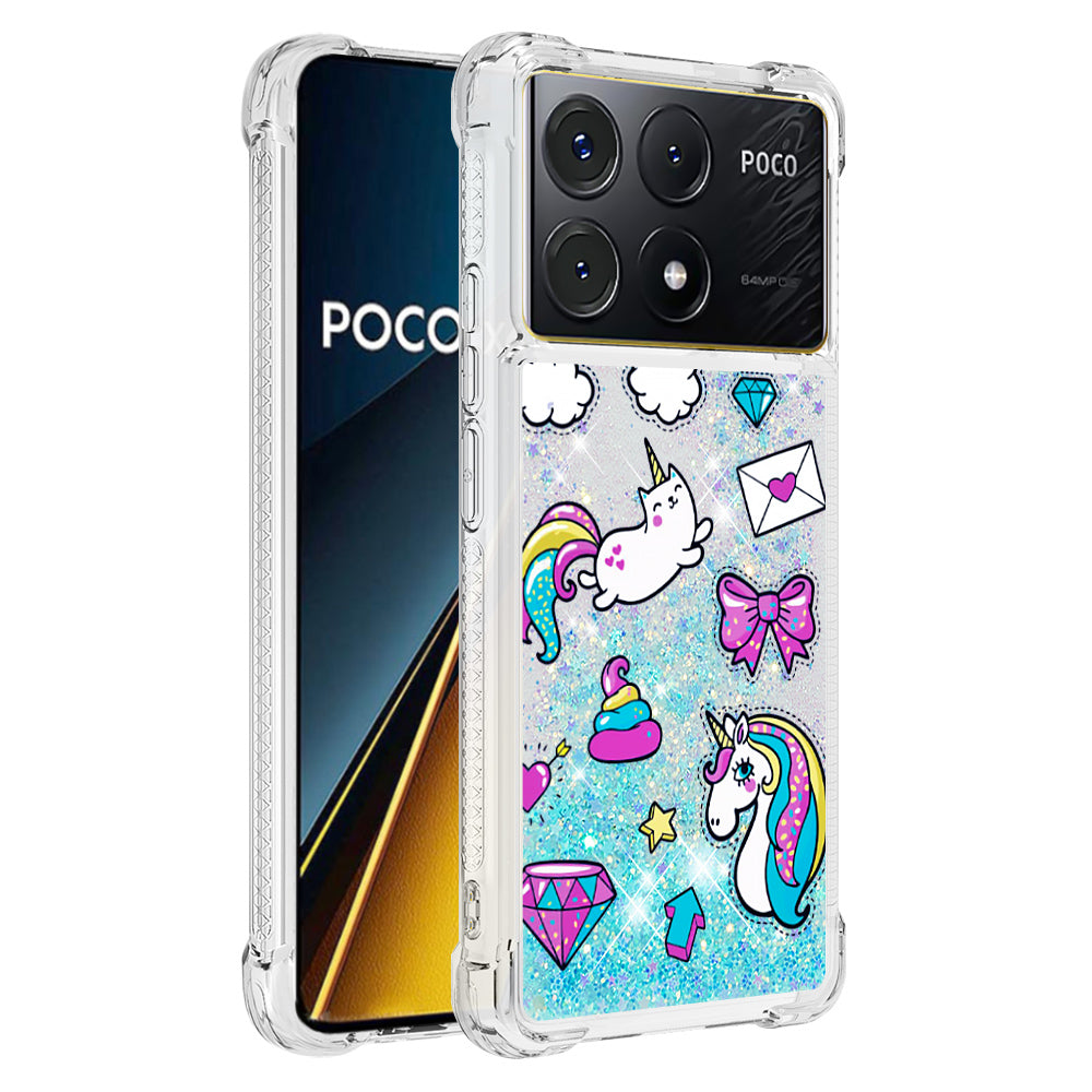 YB Quicksand Series-2 For Xiaomi Poco X6 Pro 5G / Redmi K70E 5G Case Pattern Printing TPU Cover
