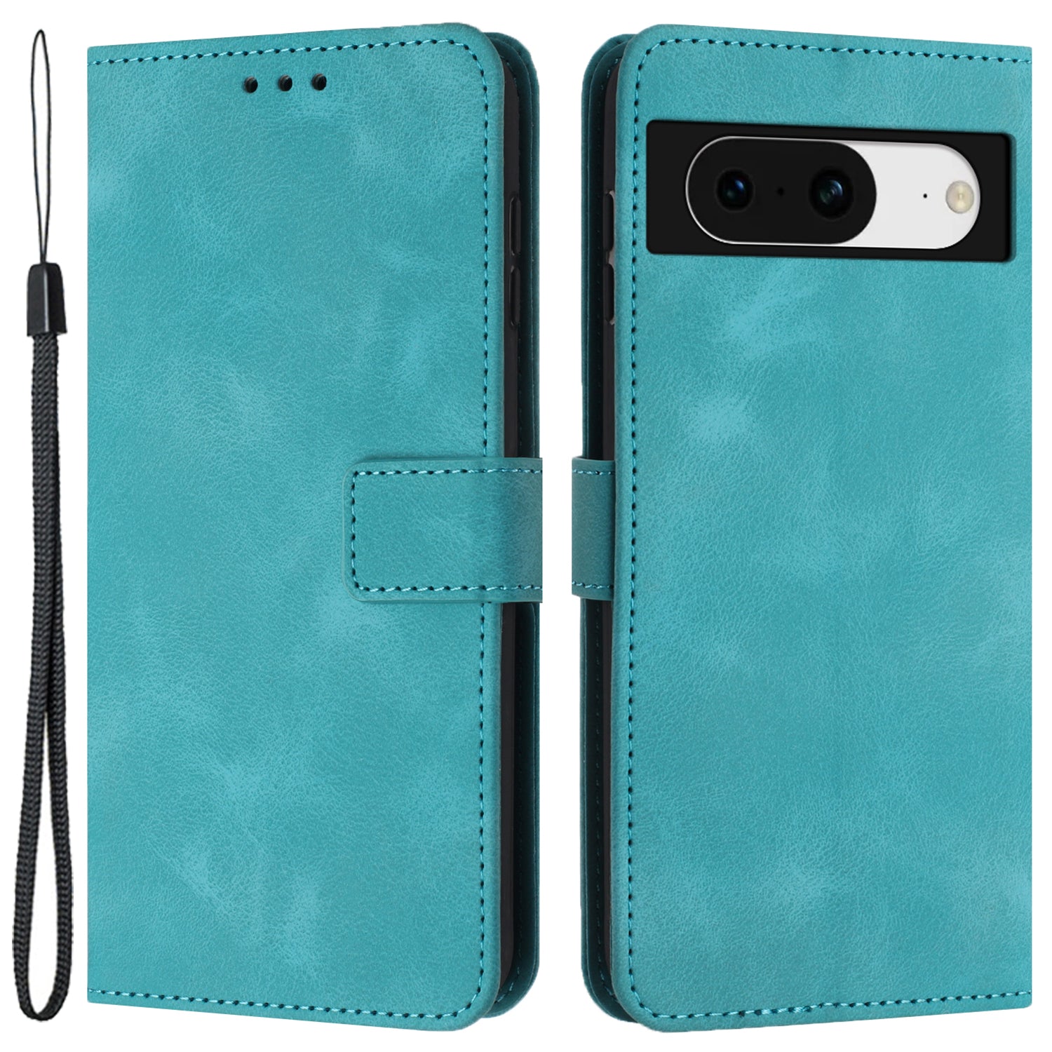 For Google Pixel 9 Case Magnetic Flip Leather Phone Cover Soft Touch with Strap