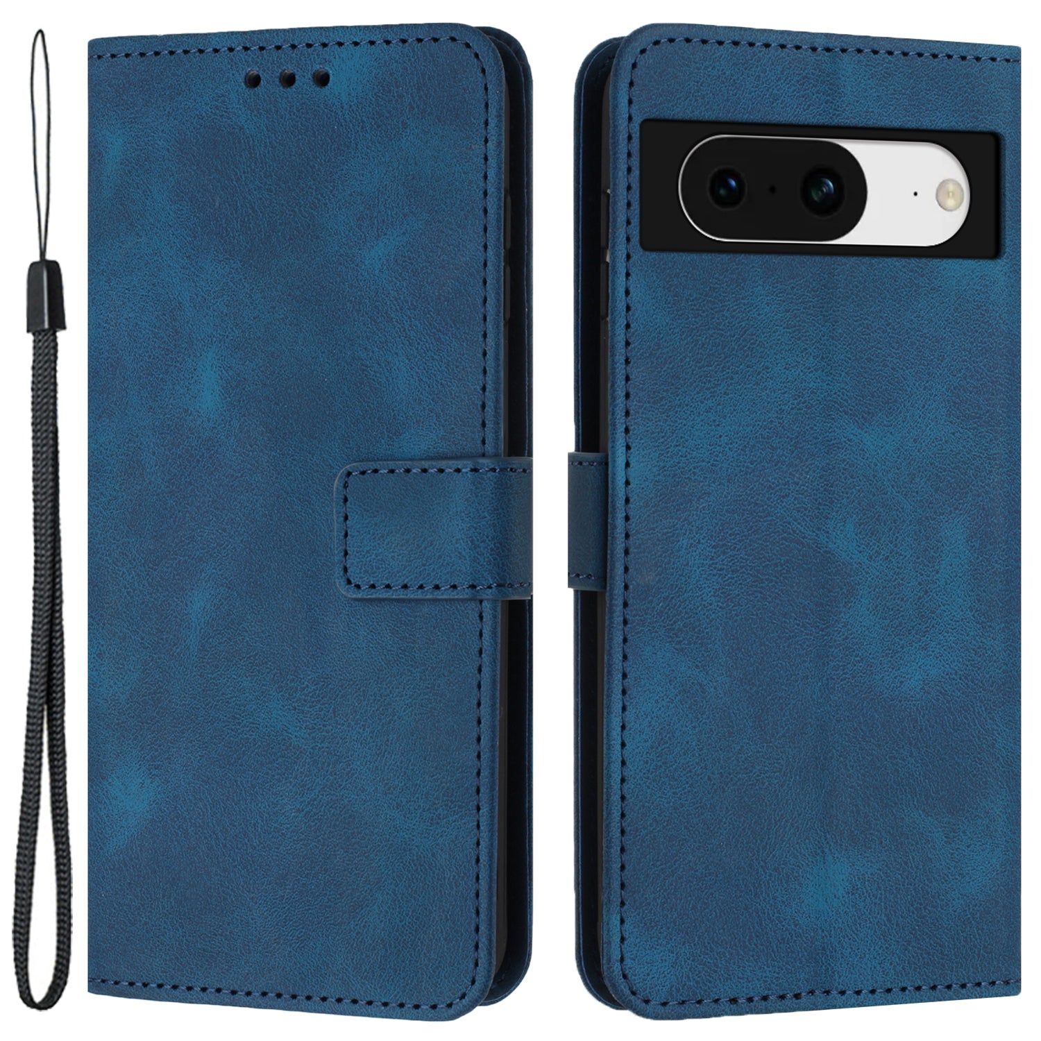 For Google Pixel 9 Case Magnetic Flip Leather Phone Cover Soft Touch with Strap
