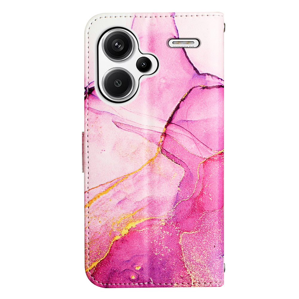 YB Pattern Printing Leather Series-5 For Xiaomi Redmi Note 13 Pro+ 5G Wallet Phone Case with Hand Strap