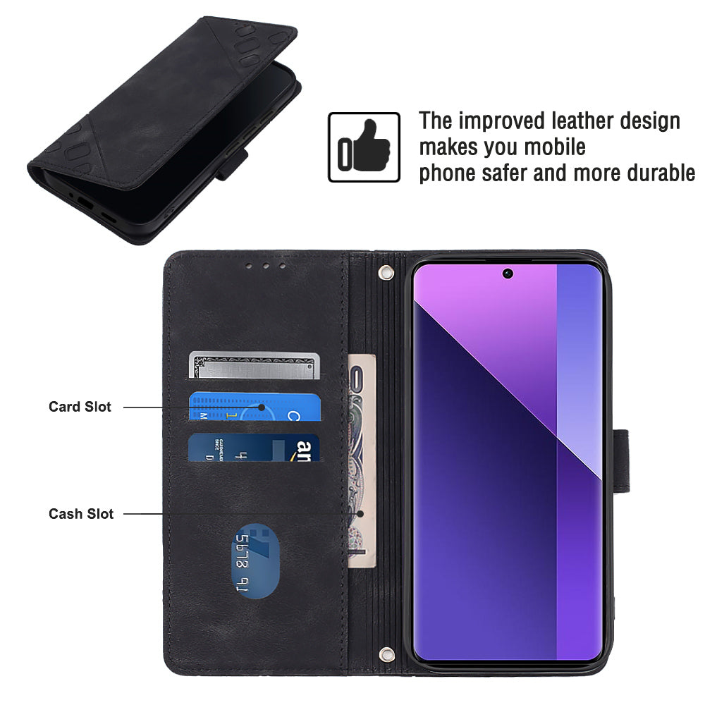 PT005 YB Imprinting Series-7 for Xiaomi Redmi Note 13 Pro+ 5G Case PU Leather Skin-touch Phone Cover