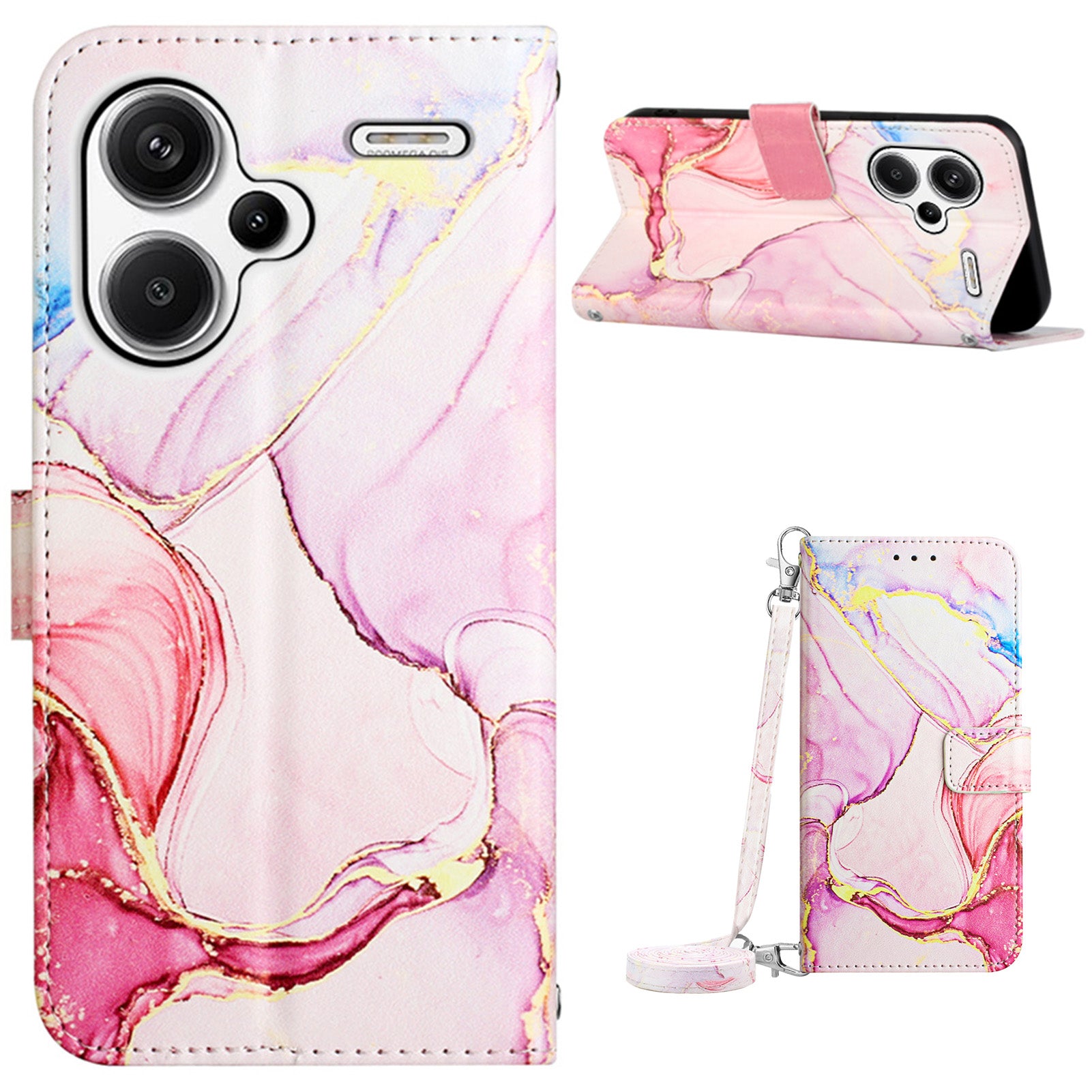 YB Pattern Printing Leather Series-6 For Xiaomi Redmi Note 13 Pro+ 5G Wallet Case Crossbody Phone Cover
