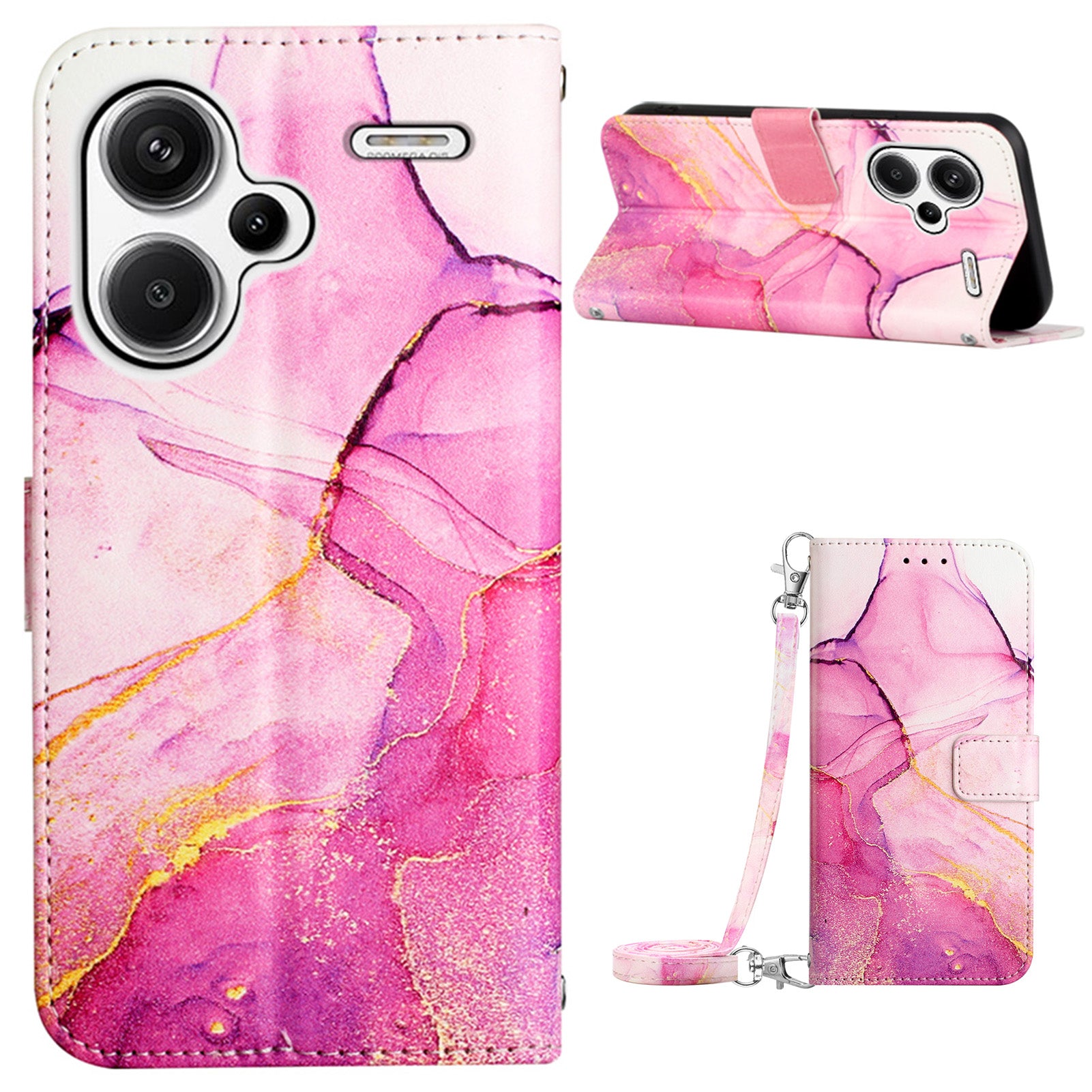 YB Pattern Printing Leather Series-6 For Xiaomi Redmi Note 13 Pro+ 5G Wallet Case Crossbody Phone Cover