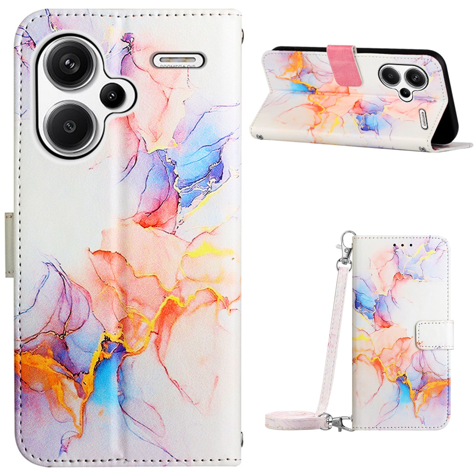 YB Pattern Printing Leather Series-6 For Xiaomi Redmi Note 13 Pro+ 5G Wallet Case Crossbody Phone Cover
