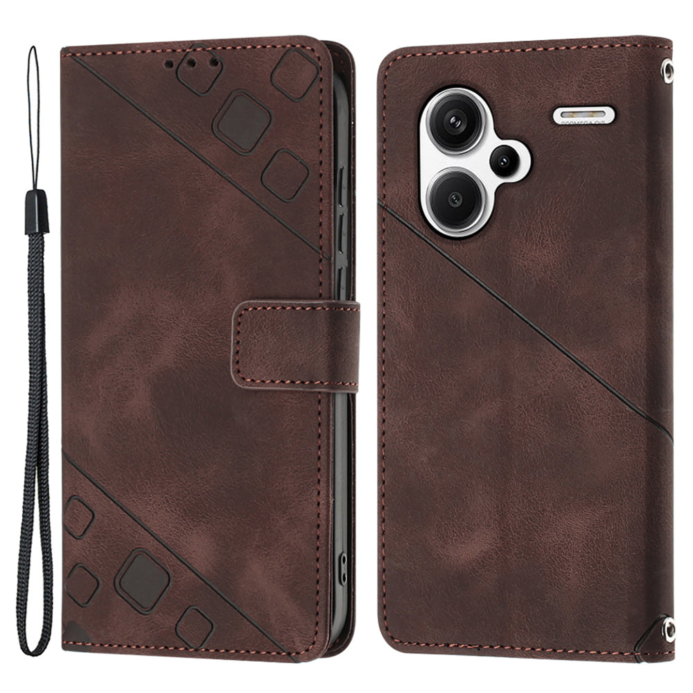 PT005 YB Imprinting Series-6 For Xiaomi Redmi Note 13 Pro+ 5G Case with Strap Wallet Leather Cover