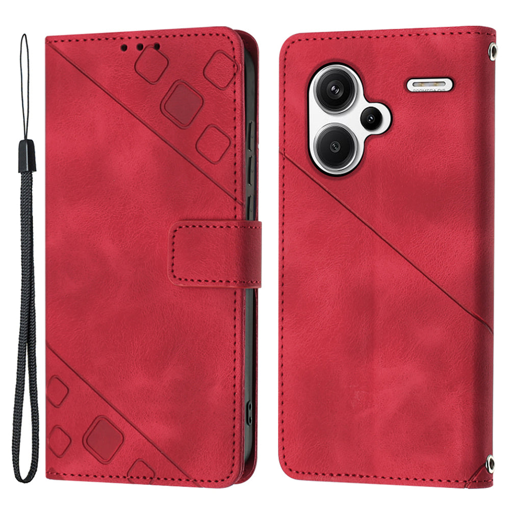 PT005 YB Imprinting Series-6 For Xiaomi Redmi Note 13 Pro+ 5G Case with Strap Wallet Leather Cover