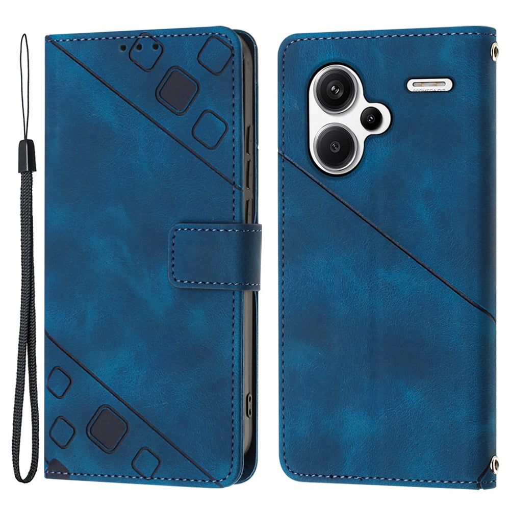 PT005 YB Imprinting Series-6 For Xiaomi Redmi Note 13 Pro+ 5G Case with Strap Wallet Leather Cover