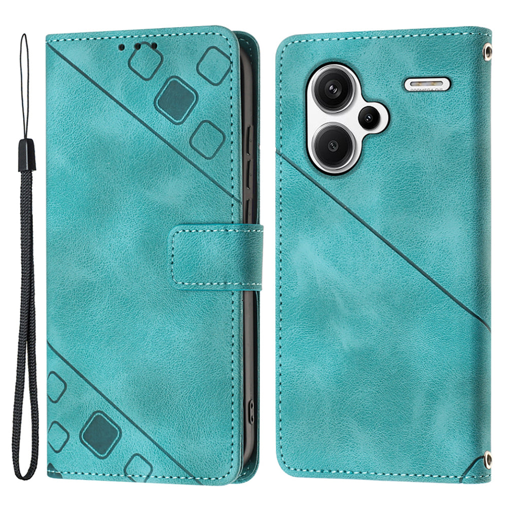 PT005 YB Imprinting Series-6 For Xiaomi Redmi Note 13 Pro+ 5G Case with Strap Wallet Leather Cover