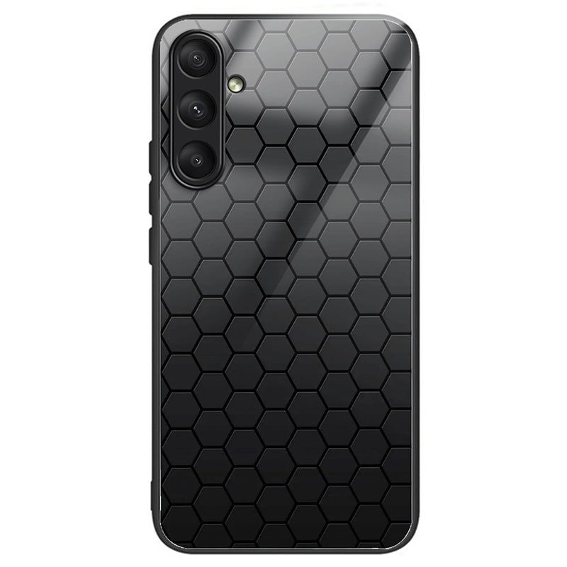 For Samsung Galaxy A25 5G (Global) (161.0 x 76.5 x 8.3mm) Pattern Printing Phone Case Tempered Glass+TPU+PC Cover