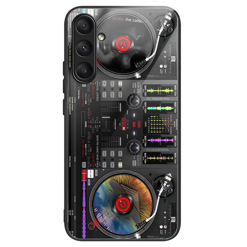 For Samsung Galaxy A25 5G (Global) (161.0 x 76.5 x 8.3mm) Pattern Printing Phone Case Tempered Glass+TPU+PC Cover