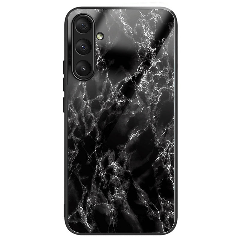 For Samsung Galaxy A25 5G (Global) (161.0 x 76.5 x 8.3mm) Pattern Printing Phone Case Tempered Glass+TPU+PC Cover