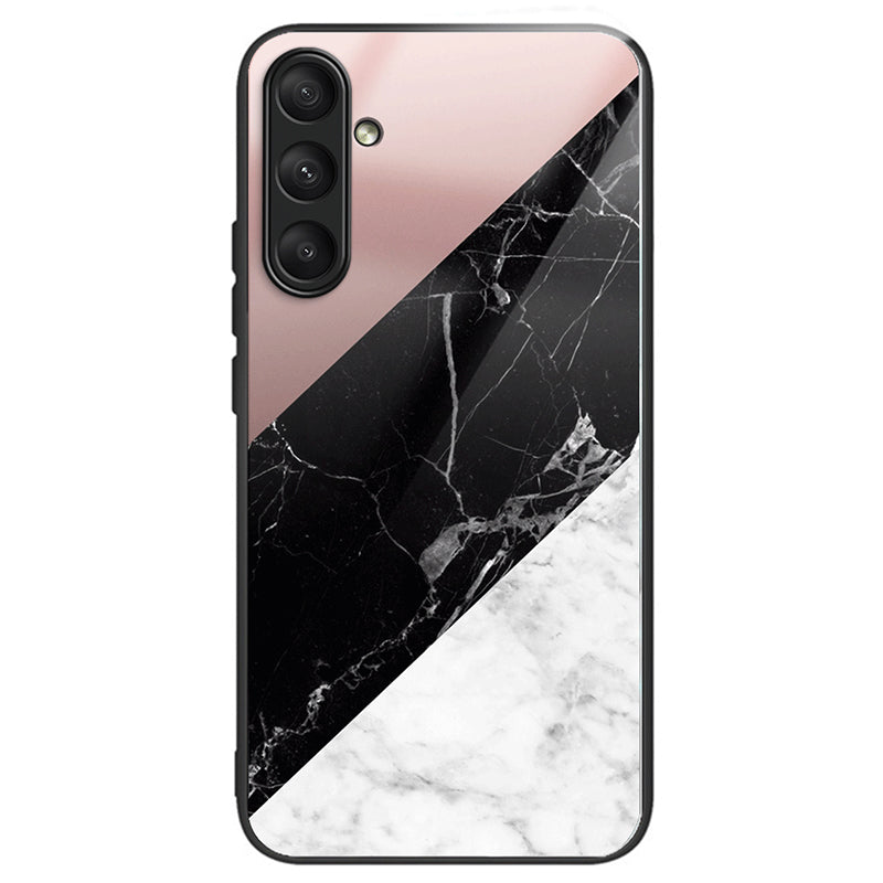 For Samsung Galaxy A25 5G (Global) (161.0 x 76.5 x 8.3mm) Pattern Printing Phone Case Tempered Glass+TPU+PC Cover