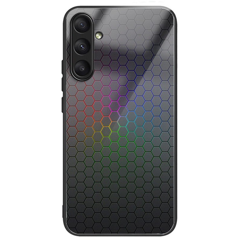 For Samsung Galaxy A25 5G (Global) (161.0 x 76.5 x 8.3mm) Pattern Printing Phone Case Tempered Glass+TPU+PC Cover