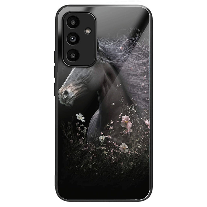 For Samsung Galaxy A15 4G / 5G Case Pattern Printing Tempered Glass+TPU+PC Anti-scratch Phone Cover