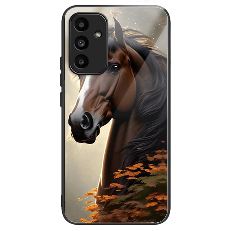 For Samsung Galaxy A15 4G / 5G Case Pattern Printing Tempered Glass+TPU+PC Anti-scratch Phone Cover