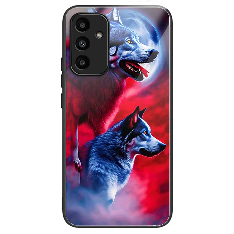 For Samsung Galaxy A15 4G / 5G Case Pattern Printing Tempered Glass+TPU+PC Anti-scratch Phone Cover