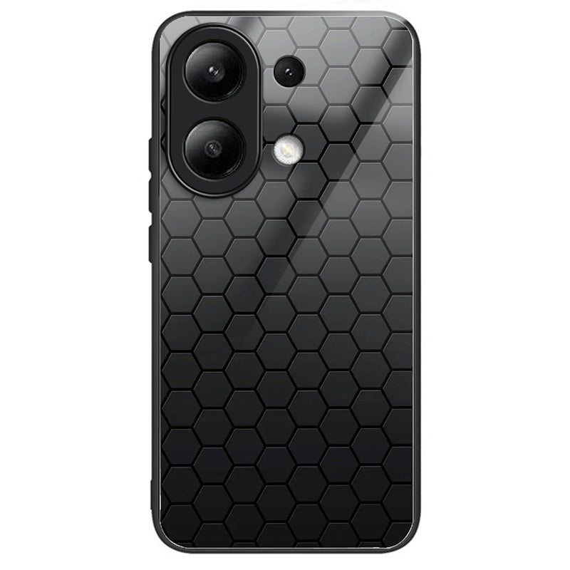 For Xiaomi Redmi Note 13 4G Tempered Glass Phone Cover Pattern Printing Drop-resistant Case