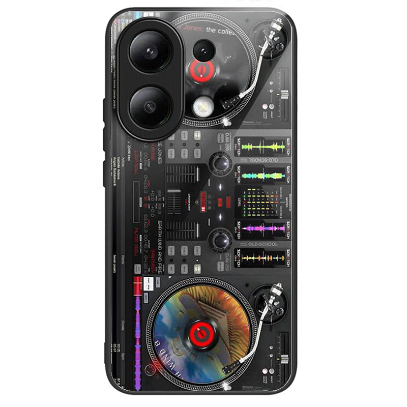 For Xiaomi Redmi Note 13 4G Tempered Glass Phone Cover Pattern Printing Drop-resistant Case