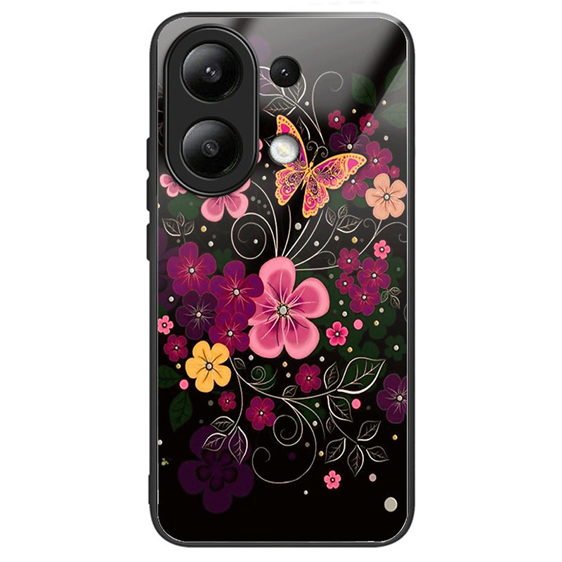 For Xiaomi Redmi Note 13 4G Tempered Glass Phone Cover Pattern Printing Drop-resistant Case