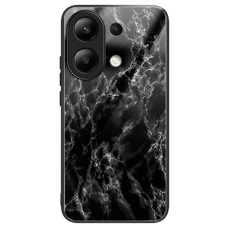 For Xiaomi Redmi Note 13 4G Tempered Glass Phone Cover Pattern Printing Drop-resistant Case