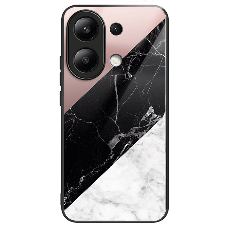 For Xiaomi Redmi Note 13 4G Tempered Glass Phone Cover Pattern Printing Drop-resistant Case