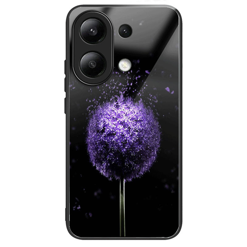 For Xiaomi Redmi Note 13 4G Tempered Glass Phone Cover Pattern Printing Drop-resistant Case