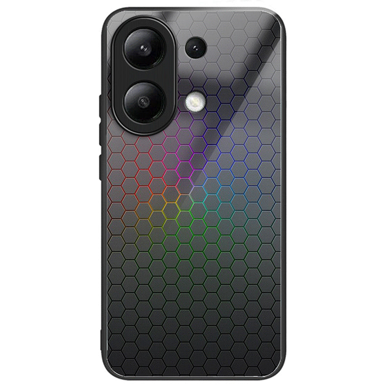 For Xiaomi Redmi Note 13 4G Tempered Glass Phone Cover Pattern Printing Drop-resistant Case