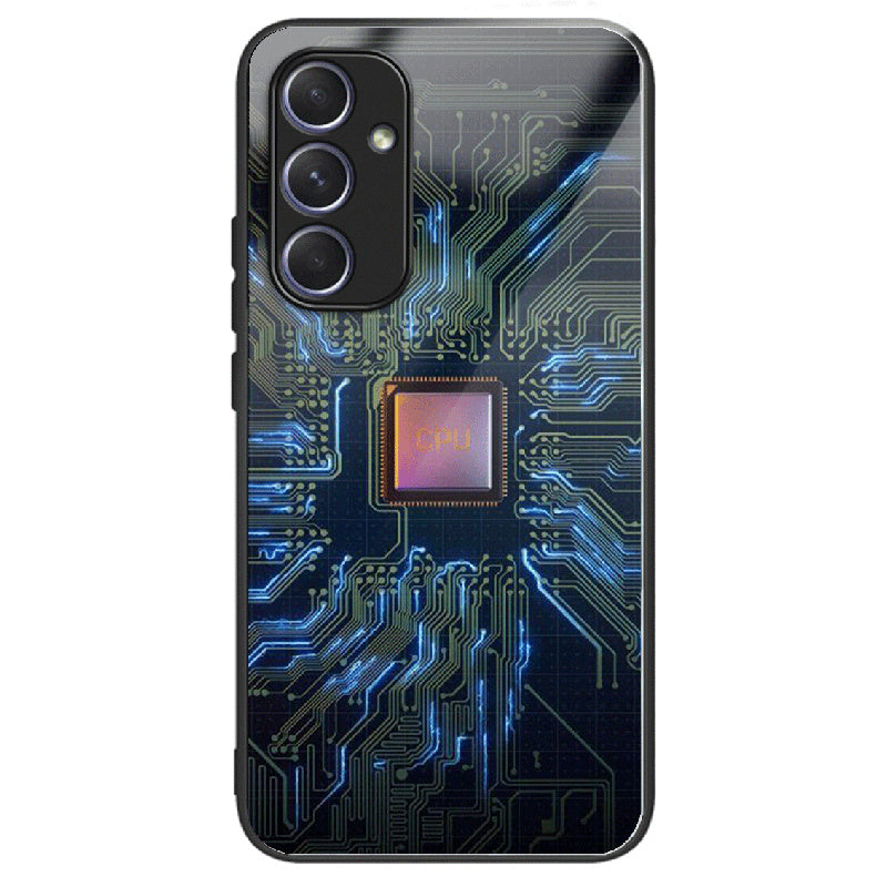 For Samsung Galaxy A34 5G Case Colorful Pattern Tempered Glass Protective Phone Cover