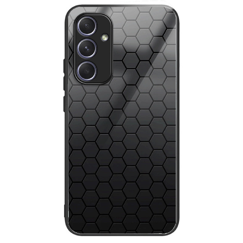 For Samsung Galaxy A34 5G Case Colorful Pattern Tempered Glass Protective Phone Cover