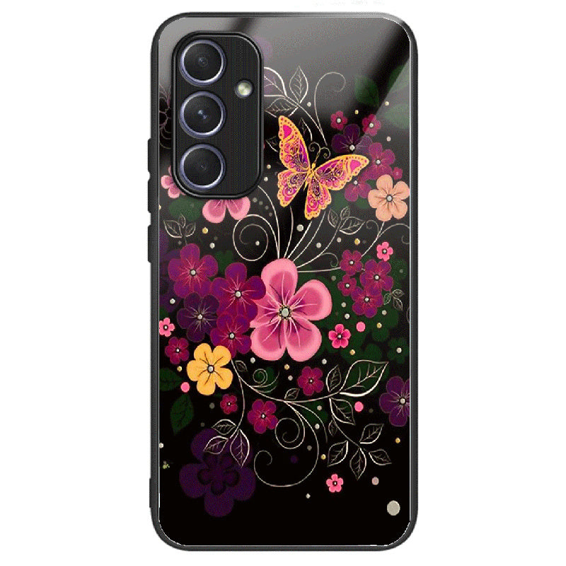 For Samsung Galaxy A34 5G Case Colorful Pattern Tempered Glass Protective Phone Cover