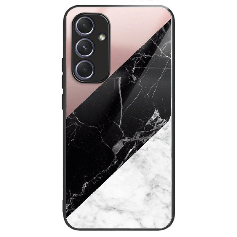 For Samsung Galaxy A34 5G Case Colorful Pattern Tempered Glass Protective Phone Cover