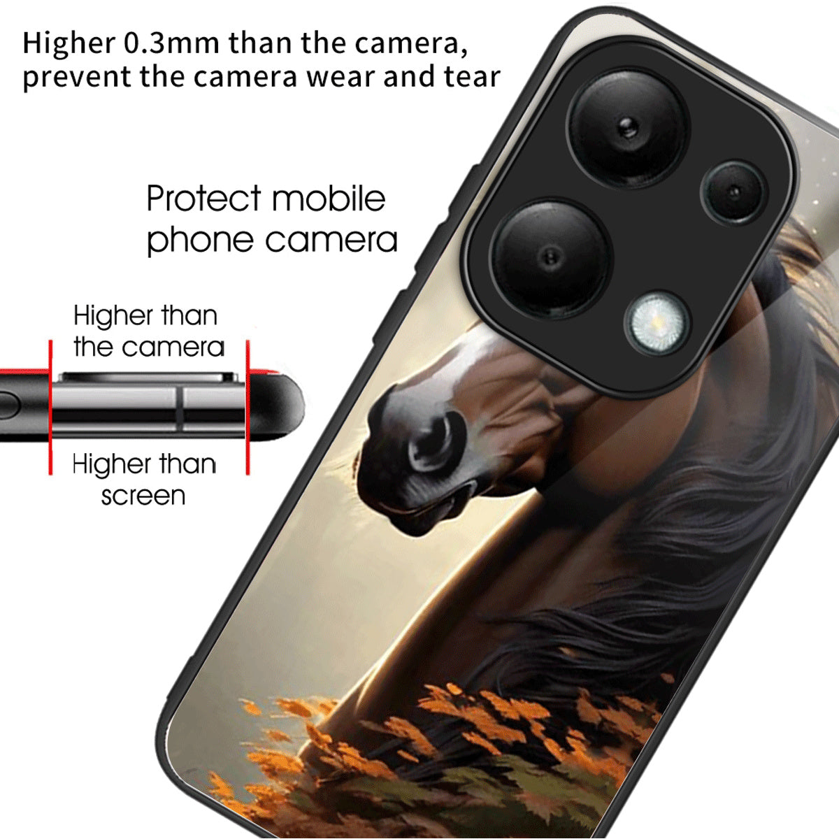 For Xiaomi Redmi Note 13 Pro 4G / Poco M6 Pro 4G Case Pattern Design Tempered Glass Back Cover