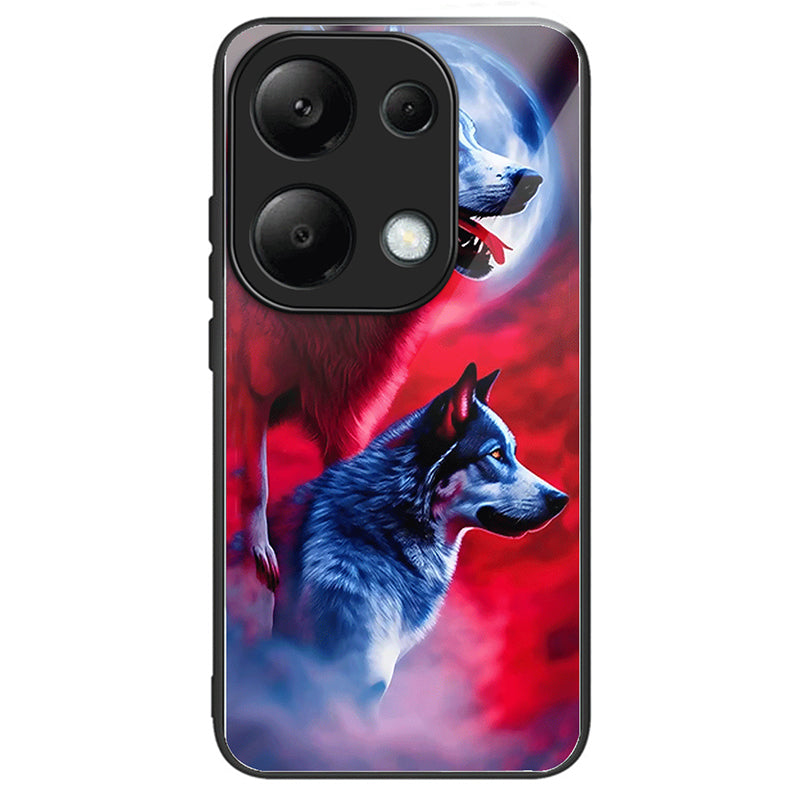 For Xiaomi Redmi Note 13 Pro 4G / Poco M6 Pro 4G Case Pattern Design Tempered Glass Back Cover