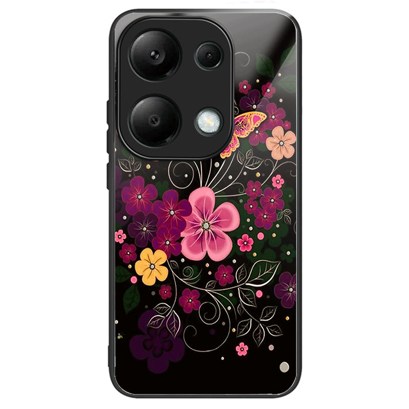 For Xiaomi Redmi Note 13 Pro 4G / Poco M6 Pro 4G Case Pattern Design Tempered Glass Back Cover