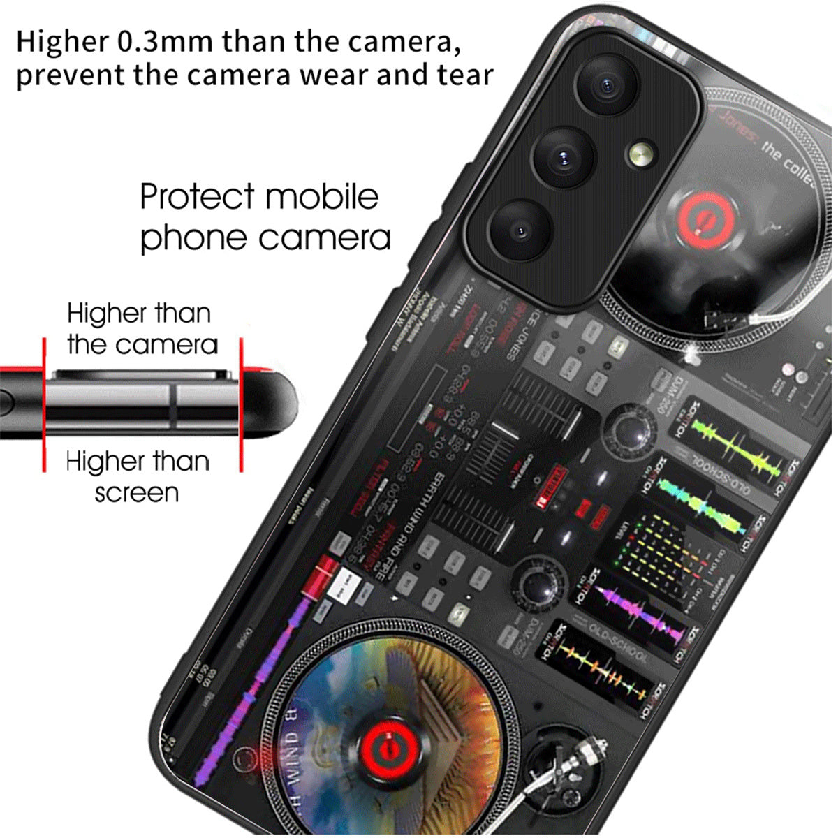 For Samsung Galaxy A05s 4G Drop-resistant Tempered Glass Phone Cover Pattern Printing Case