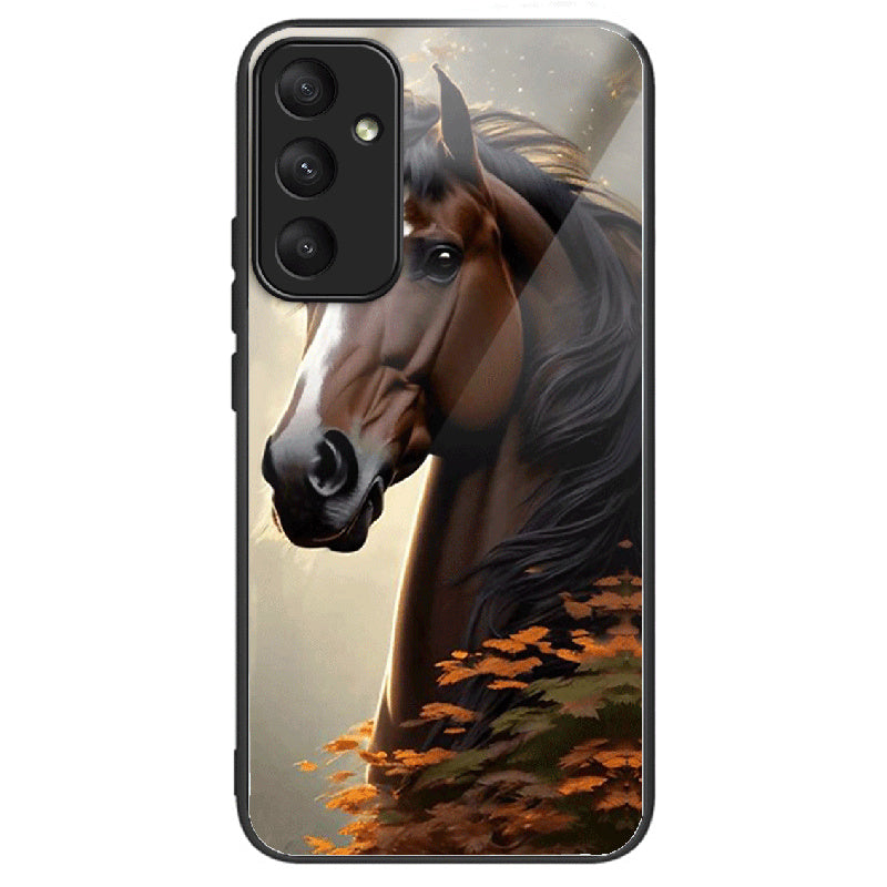 For Samsung Galaxy A05s 4G Drop-resistant Tempered Glass Phone Cover Pattern Printing Case